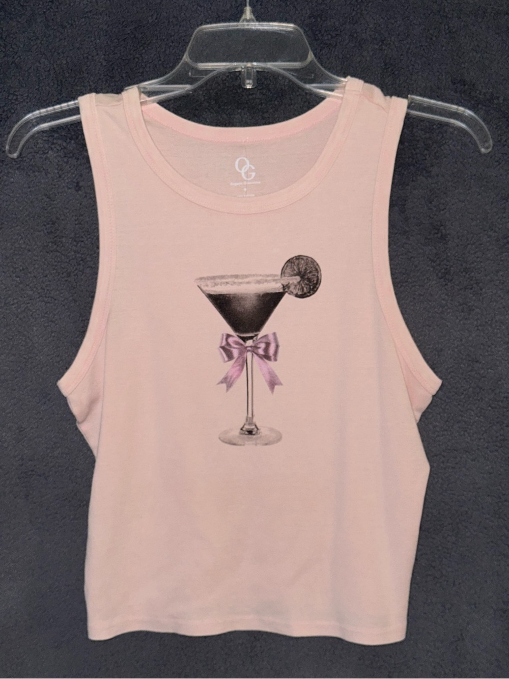 Organic Generation Peachy Pink Cocktail Graphic Tank Top Size Medium
